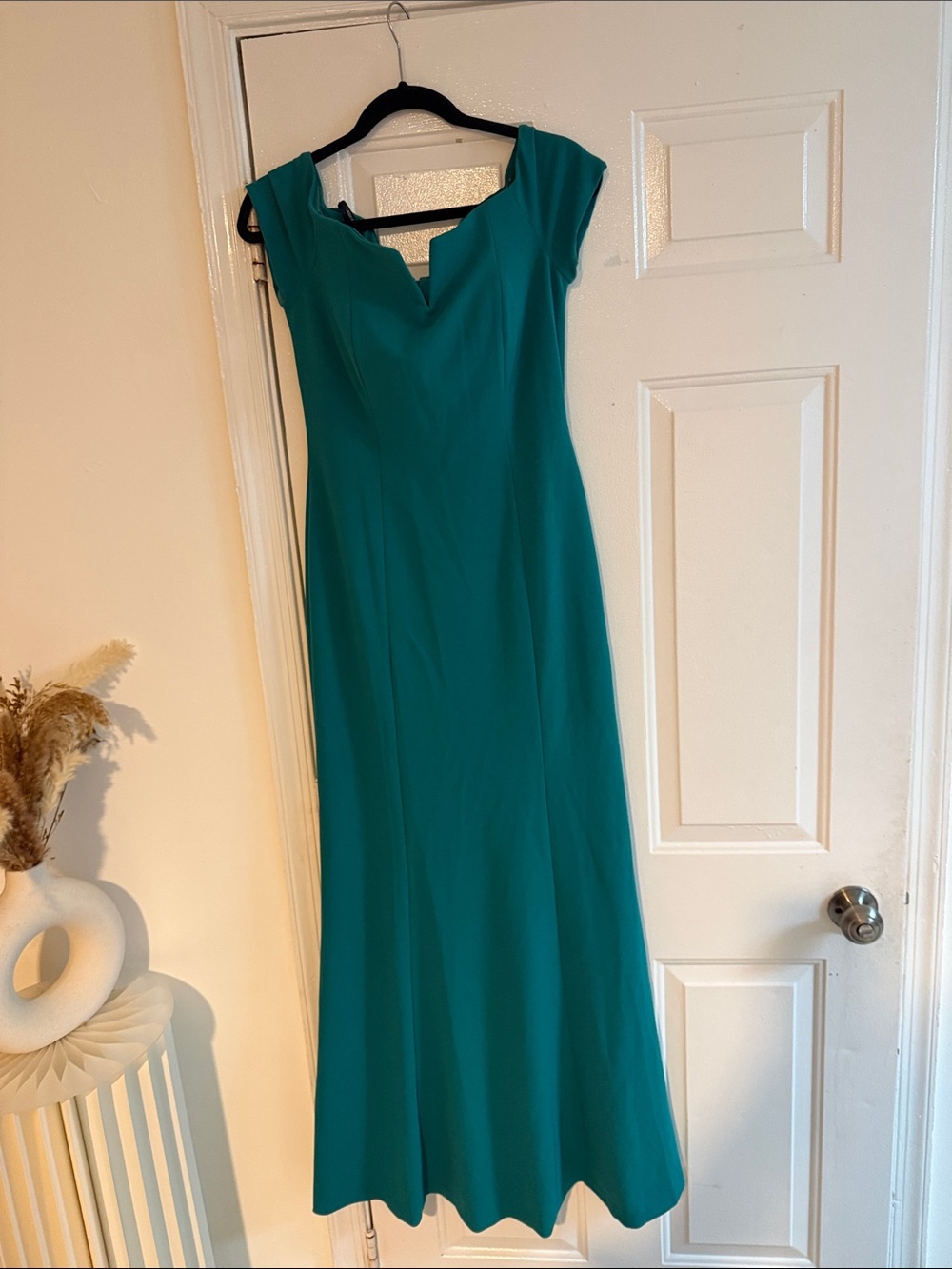 Calvin Klein Teal Cap Sleeve Maxi Dress